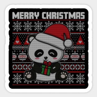 Cute Panda Merry Christmas Sticker